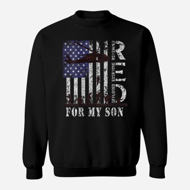Womens Red Friday For My Son Us Flag Army Military Deployed Veteran Sweatshirt