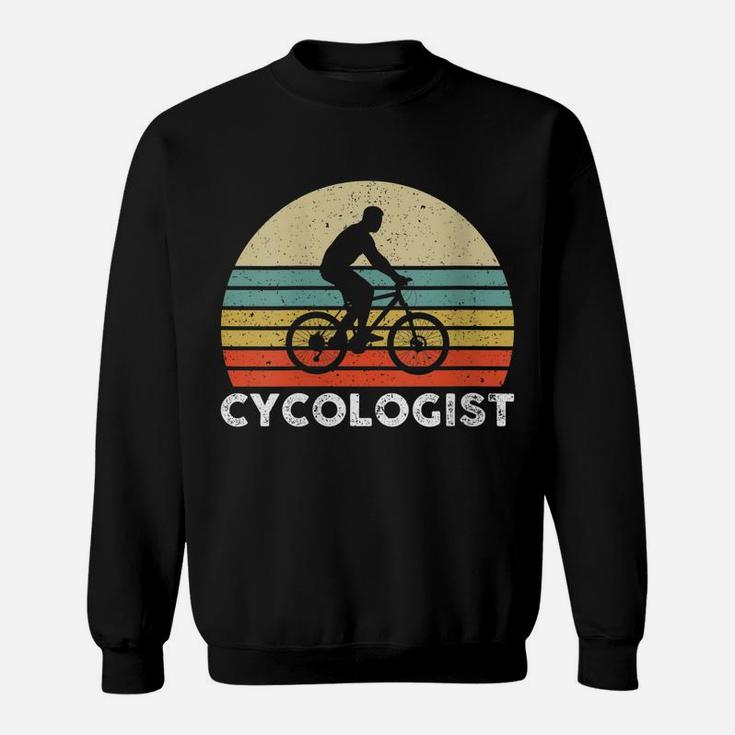 Womens Retro Sun Cycologist Funny Mtb Mountain Bike Lover Sweatshirt