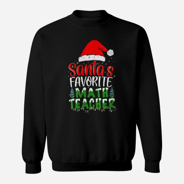 Womens Santa's Favorite Math Teacher Christmas Sweatshirt