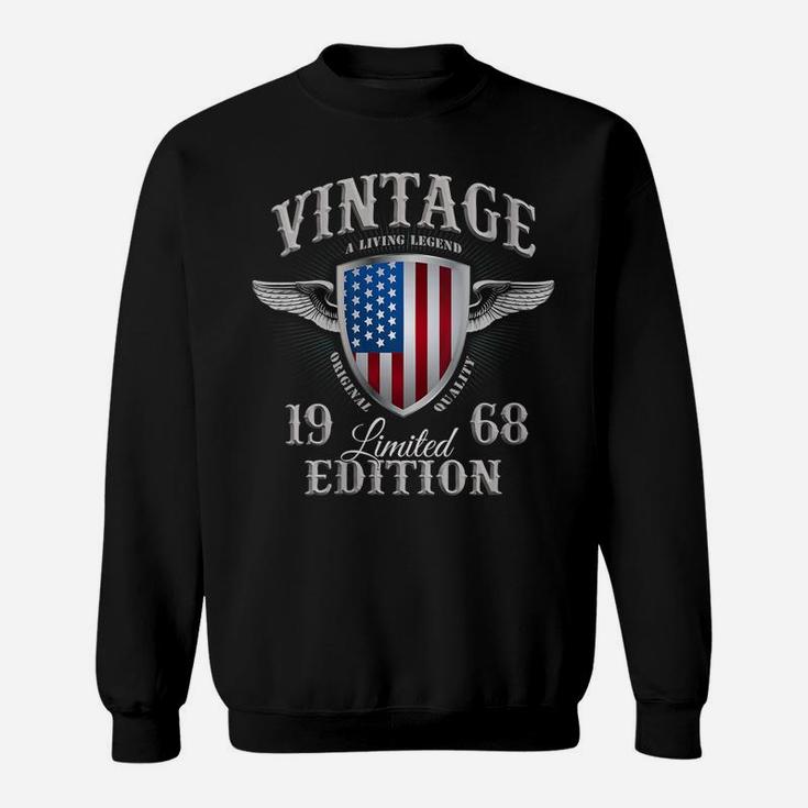 Womens Vintage Made In 1968 Usa Born 52Nd Birthday Legend U1 Sweatshirt