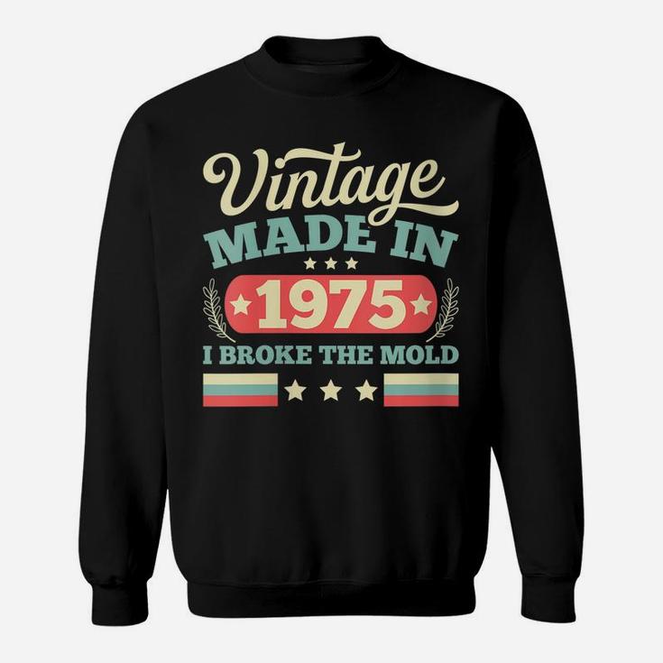 Womens Vintage Made In 1975 Birthday Gift Retro Sweatshirt