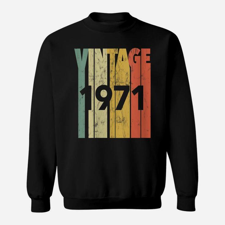 Womens Vintage Retro Made In 1971 Classic 50Th Birthday Sweatshirt
