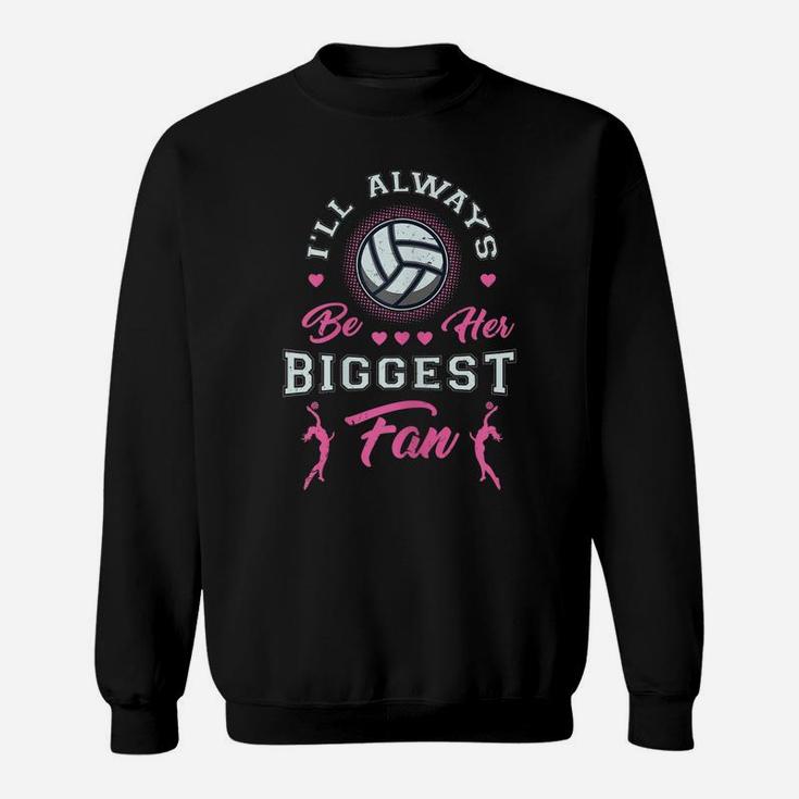 Womens Volleyball Mom Dad Biggest Fan Proud Parent Family Player Sweatshirt
