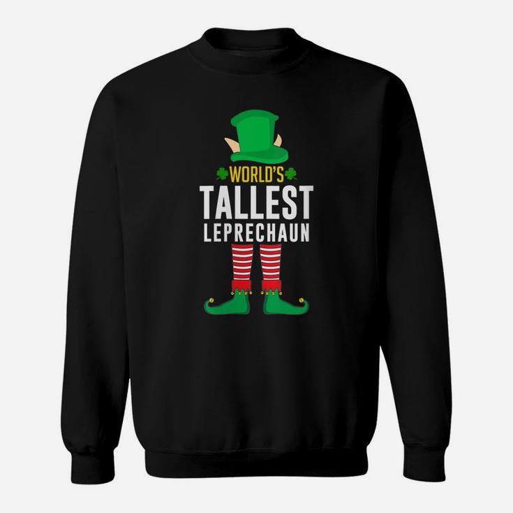 Womens World's Tallest Leprechaun Funny Irish St Patrick Day Sweatshirt