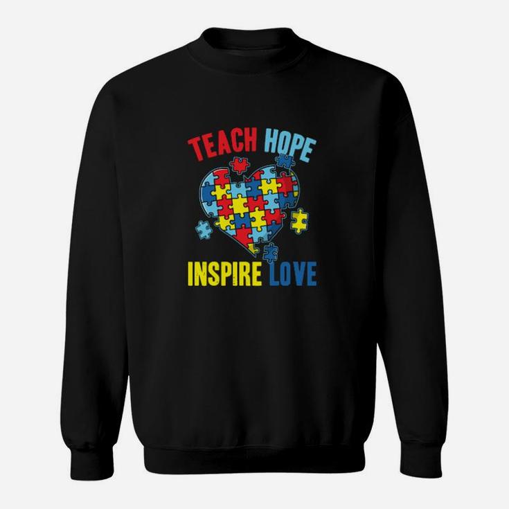 World Autism Awareness Cute Puzzle Piece Teacher Sweatshirt