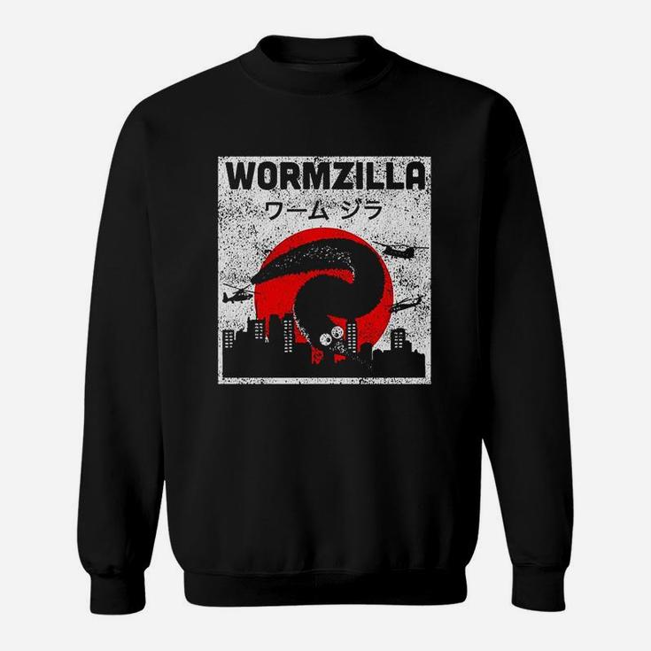 Worm On A String Meme Japanese Fuzzy Magic Worms Wormzilla Sweatshirt