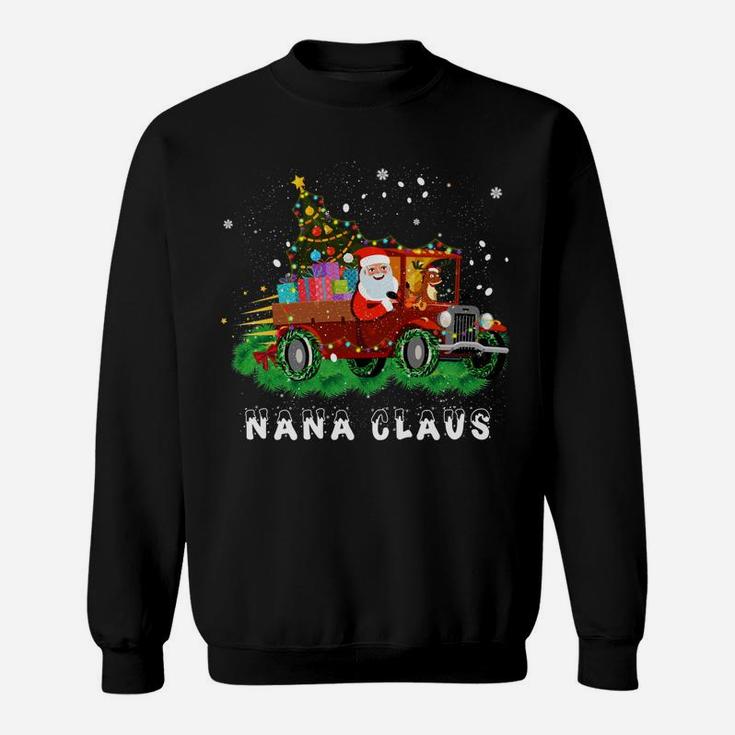 Xmas Nana Claus Red Truck Family Christmas Pajama Gifts Sweatshirt