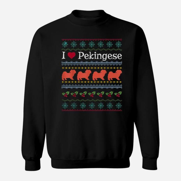 Xmas Pekingese Ugly Dogs Mom Dad Sweatshirt