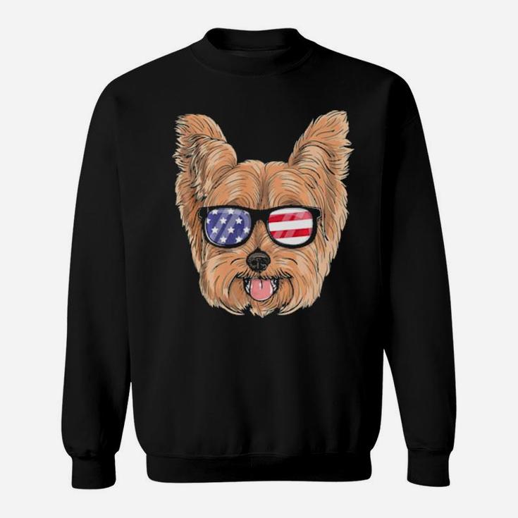 Yorkie Dog Patriotic Usa 4Th Of July American Cute Gift Sweatshirt