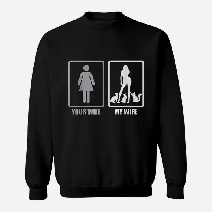 Your Wife My Wife Loves Cats I Married A Cat Lady Sweatshirt