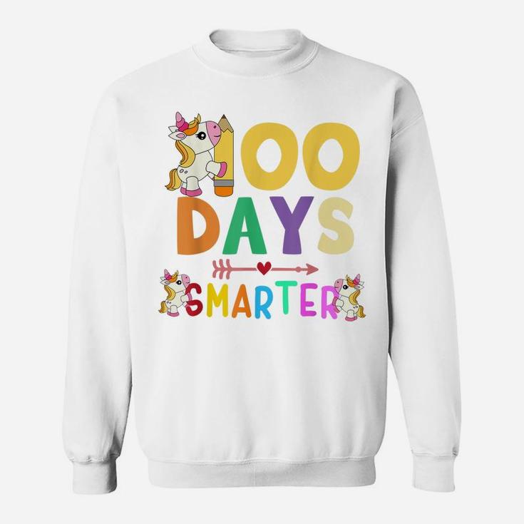 100 Days Smarter 100Th Day Of School Teacher Kids Unicorn Sweatshirt
