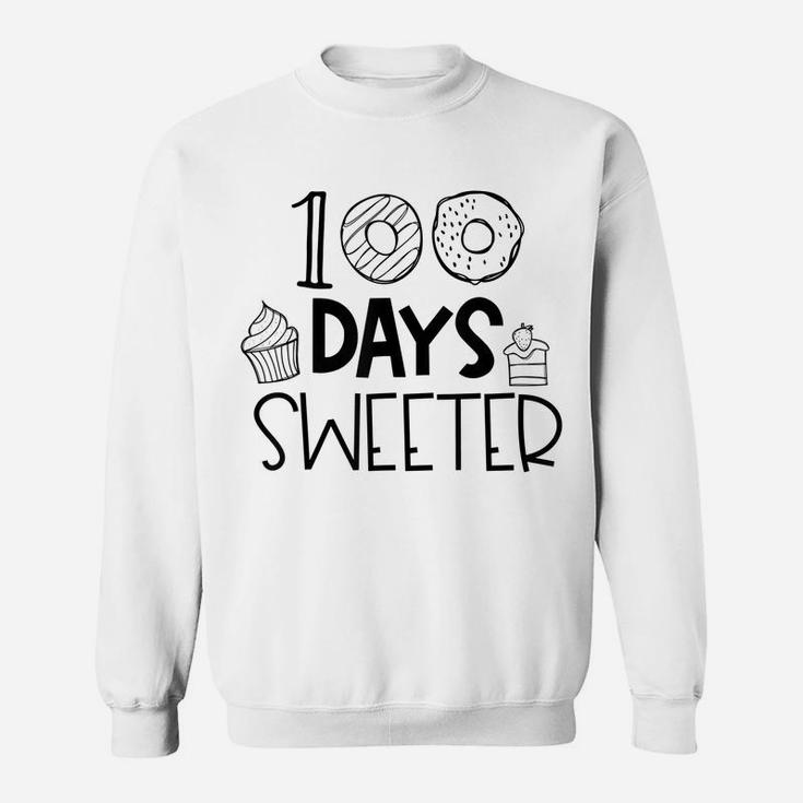 100 Days Sweeter Funny Cute Donut 100 Days Of School Sweatshirt