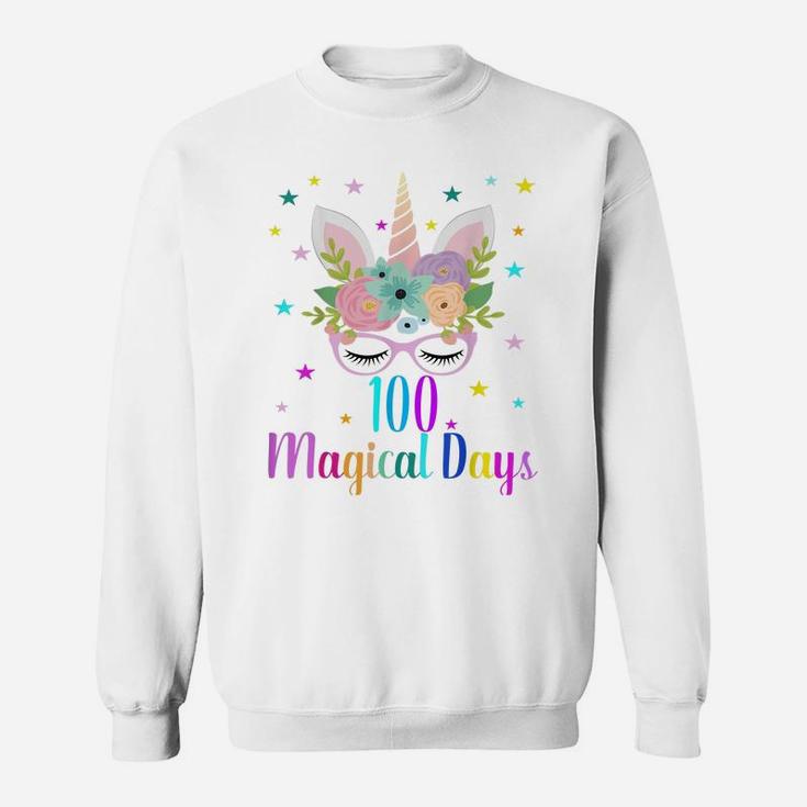 100 Magical Days 100Th Day Of School Girl Unicorn Costume Sweatshirt