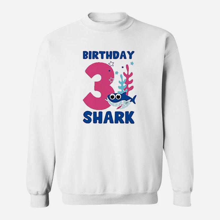 3Rd Birthday Shark Tutu Skirt Set Bday Girl Dress Ballet Outfit Sweatshirt
