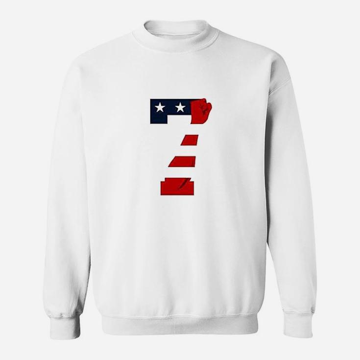 7 Patriotic American Flag Justice Fist Graphic Sweatshirt