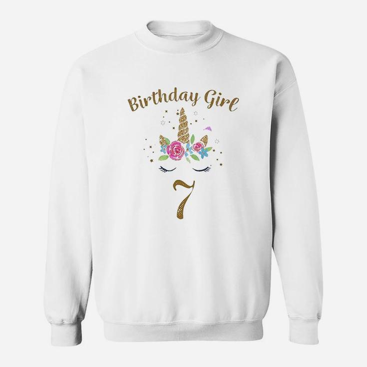 7Th Birthday Girl Unicorn Sweatshirt
