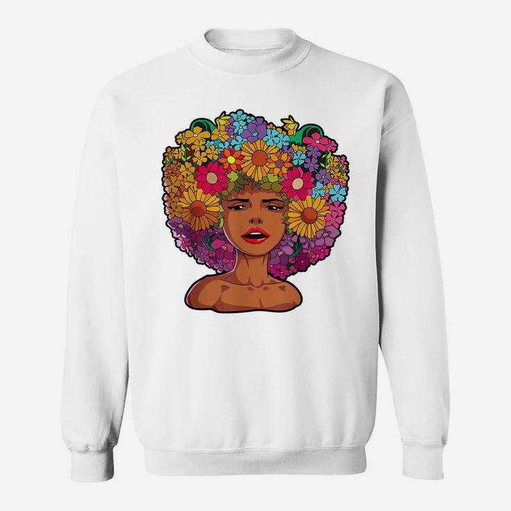 Afro Women African American Melanin Queen Flower African Sweatshirt