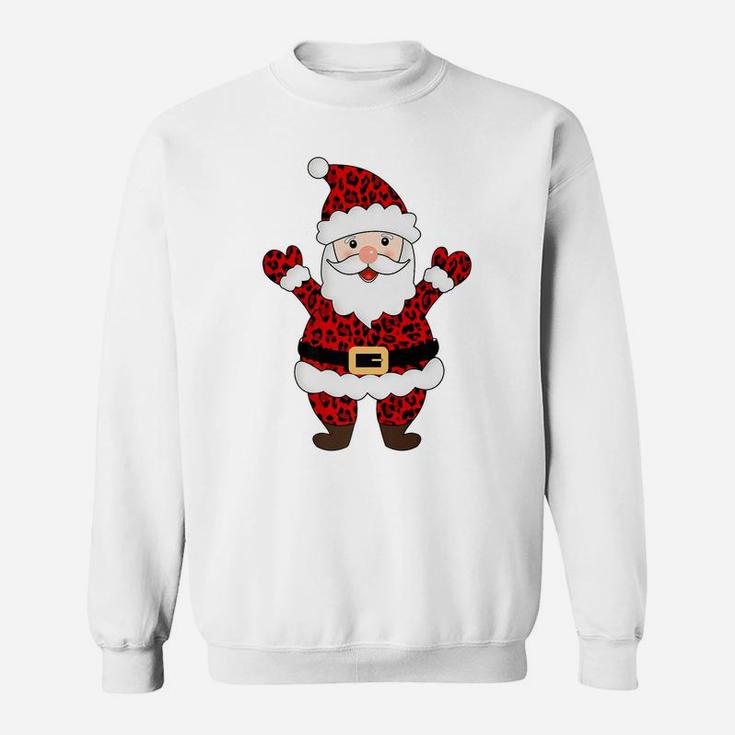 Animal Leopard Print Santa Claus Christmas Funny Xmas Gift Sweatshirt