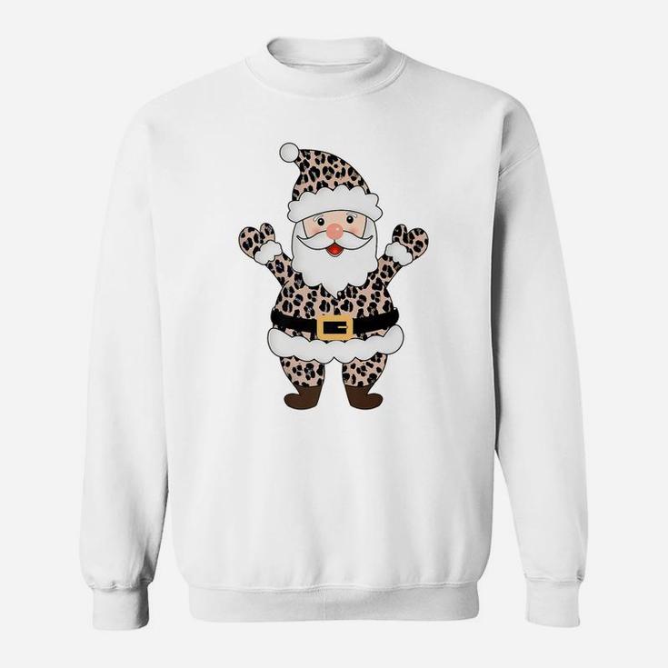 Animal Leopard Print Santa Claus Pattern Christmas Xmas Gift Sweatshirt