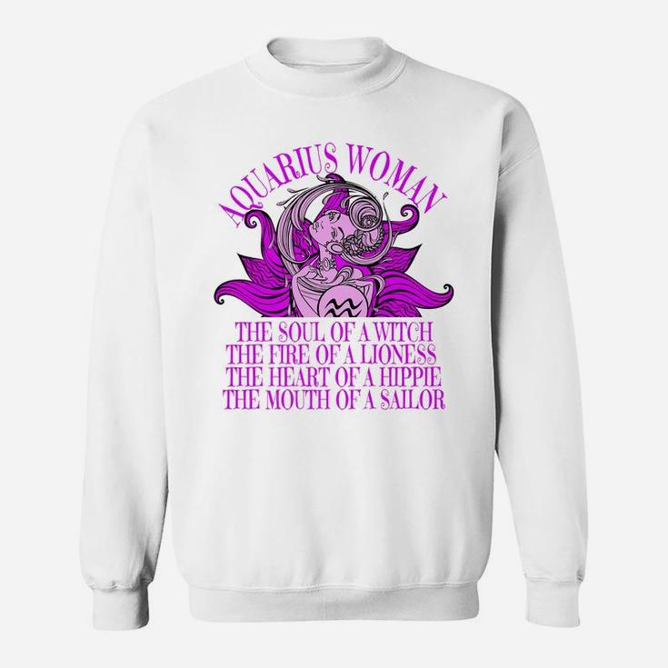 Aquarius Woman Zodiac January February Birthday Cute Gift Sweatshirt