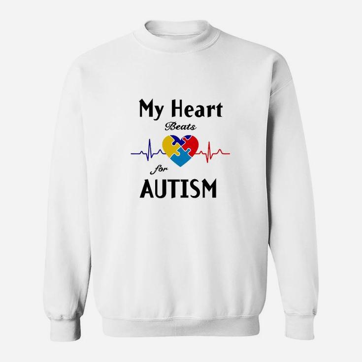 Autismus-Bewusstsein Sweatshirt Herzschlag für Autismus, Herz-Design
