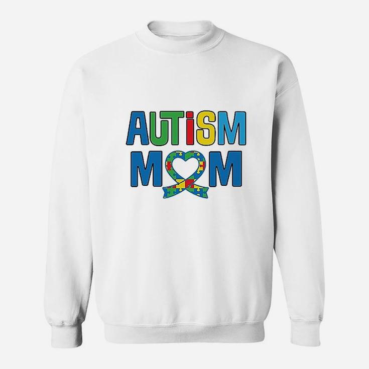 Awareness Mom Puzzle Ribbon Sweatshirt