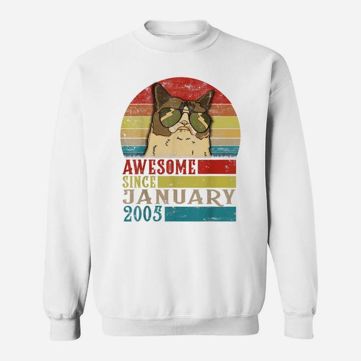 Awesome Since January 2005 15Th Birthday Gift For Cat Lovers Sweatshirt