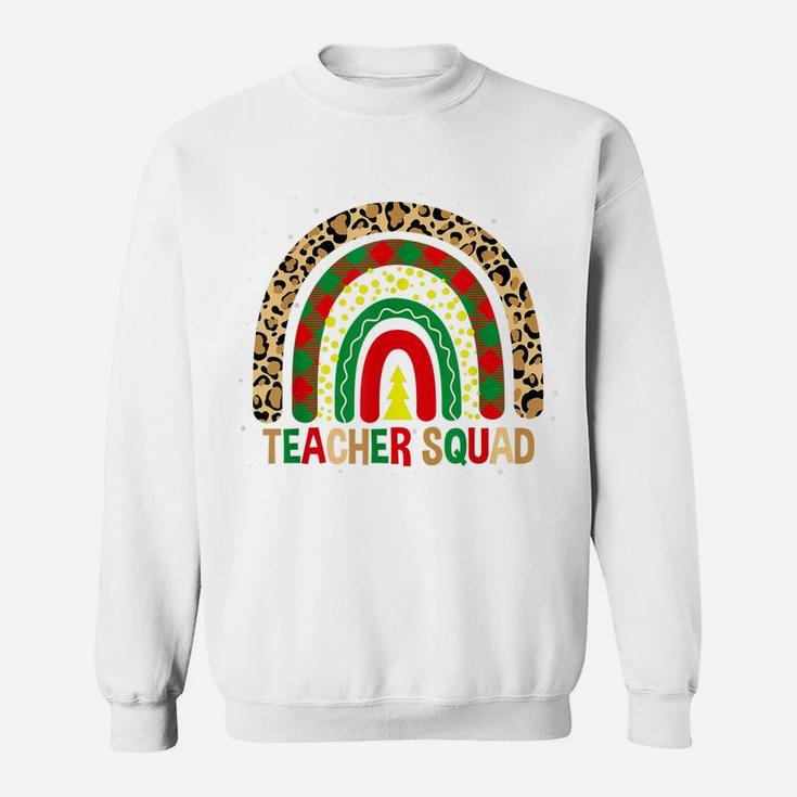 Awesome Teacher Squad Boho Rainbow Funny Teacher Christmas Sweatshirt