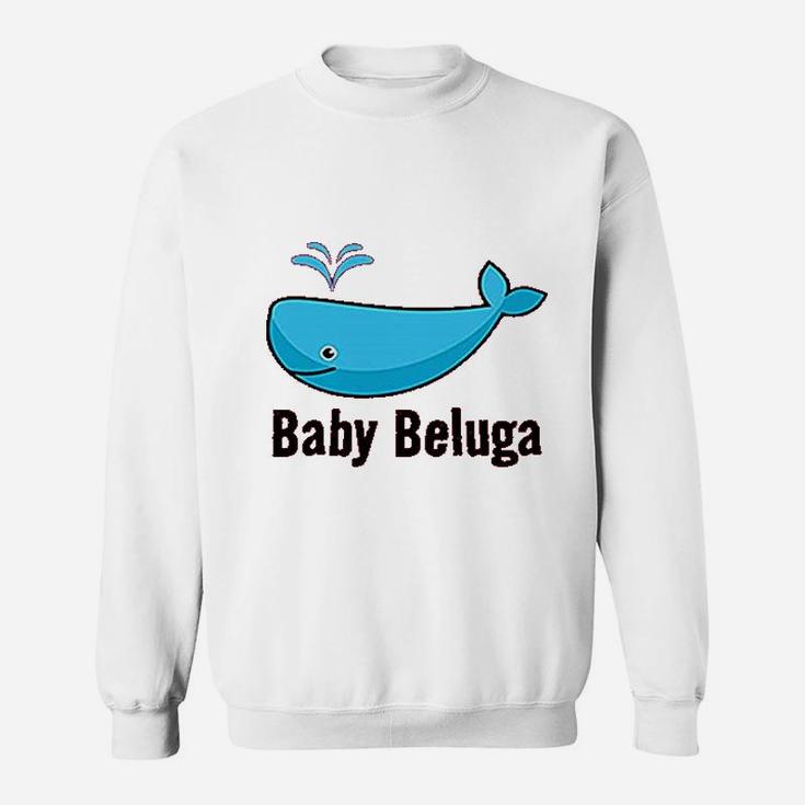 Baby Beluga Blue1 Whale Ocean Sea Life Sweatshirt