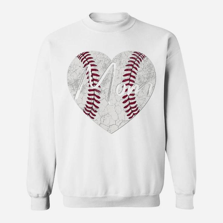 Baseball Heart Mom Softball Mother's Day Christmas Gift Sweatshirt