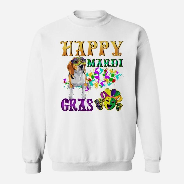 Beagle Dog Breed Happy Mardi Gras Festival Sweatshirt