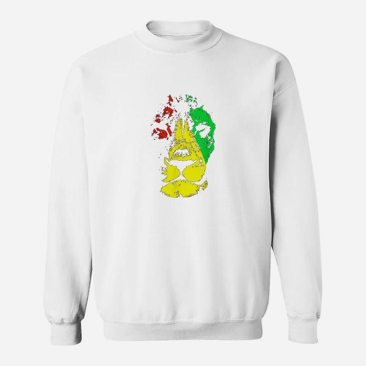 Beautiful Lion Face Rasta Colors Style Sweatshirt