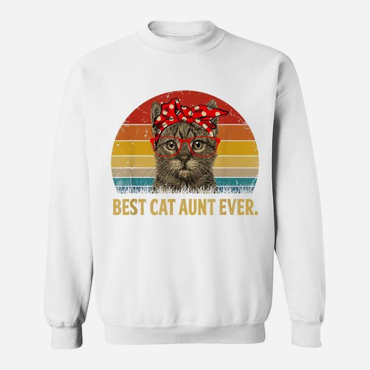 Best Cat Aunt Ever Family Tshirt Retro Vintage Cat Aunt Gift Sweatshirt