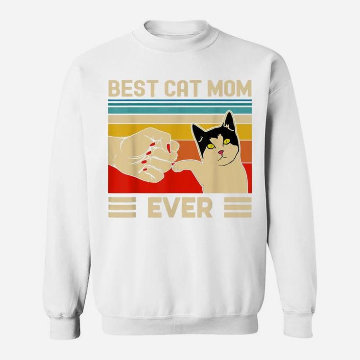 Best Cat Mom Ever  Funny Cat Mom Mother Vintage Gift Sweatshirt