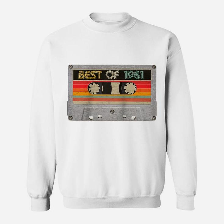 Best Of 1981 39Th Birthday Gifts Cassette Tape Vintage Raglan Baseball Tee Sweatshirt
