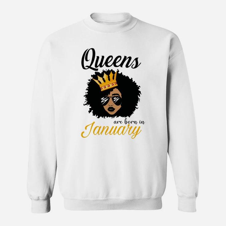 Birthday Queens January Shirts For Women African American Sweatshirt Sweatshirt