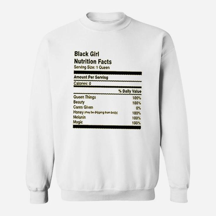 Black Girl Nutrition Facts Sweatshirt