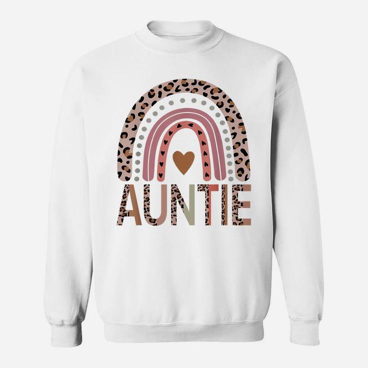 Blessed Auntie Funny Leopard Boho Cute Rainbow Sweatshirt