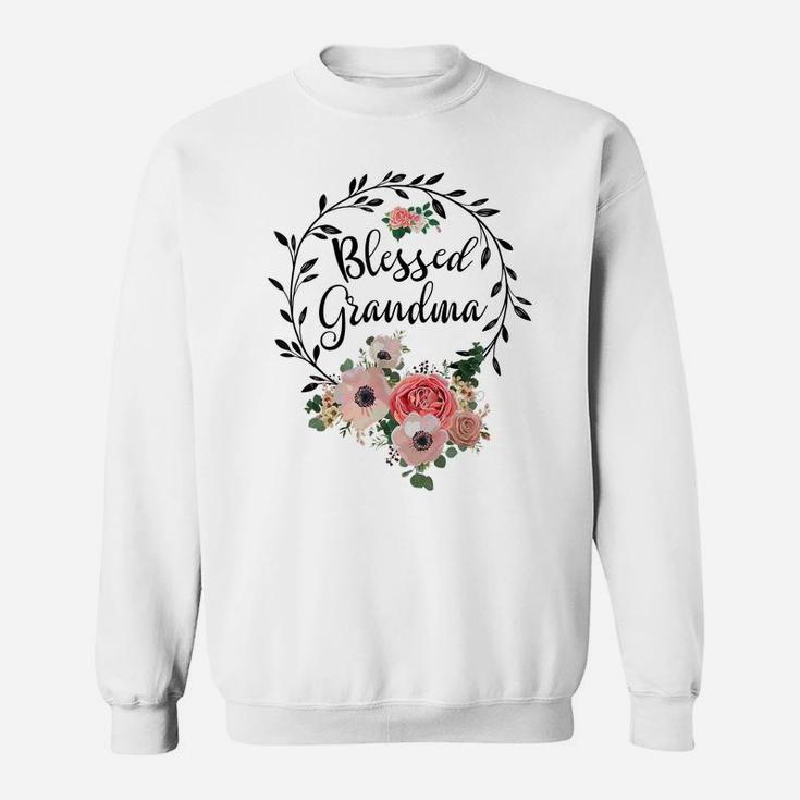 Blessed Grandma Shirt For Women Flower Decor Grandma Sweatshirt