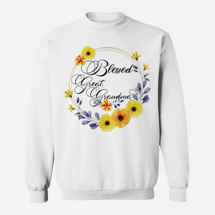Blessed Great Grandma Shirt For Women Beautiful Flower Sweatshirt
