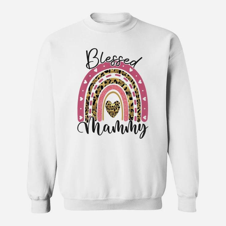 Blessed Mammy Funny Leopard Boho Rainbow Mammy Life Sweatshirt