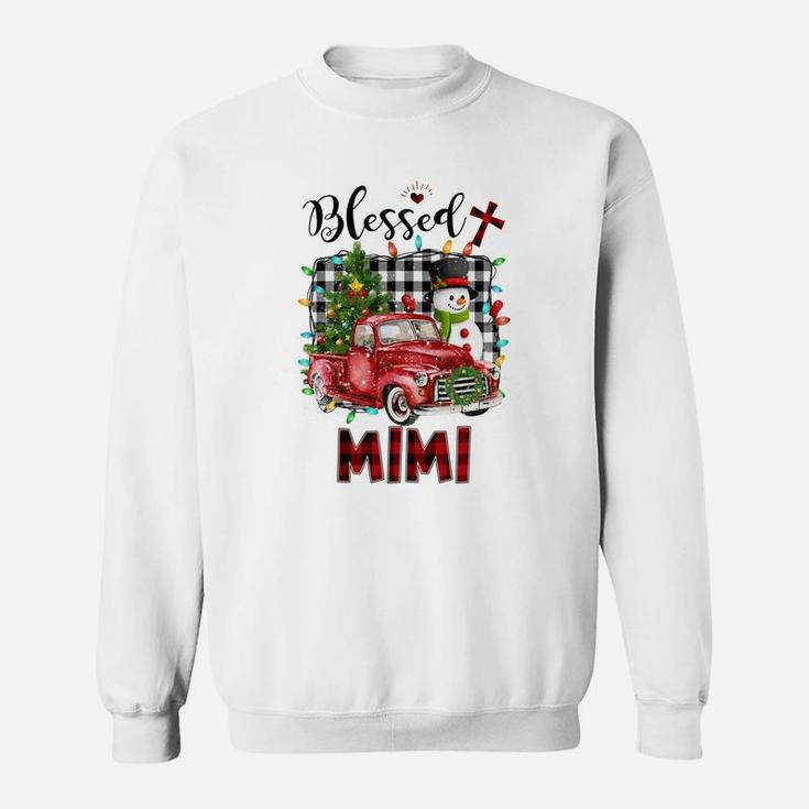 Blessed Mimi Christmas Snowman - Grandma Gift Sweatshirt Sweatshirt