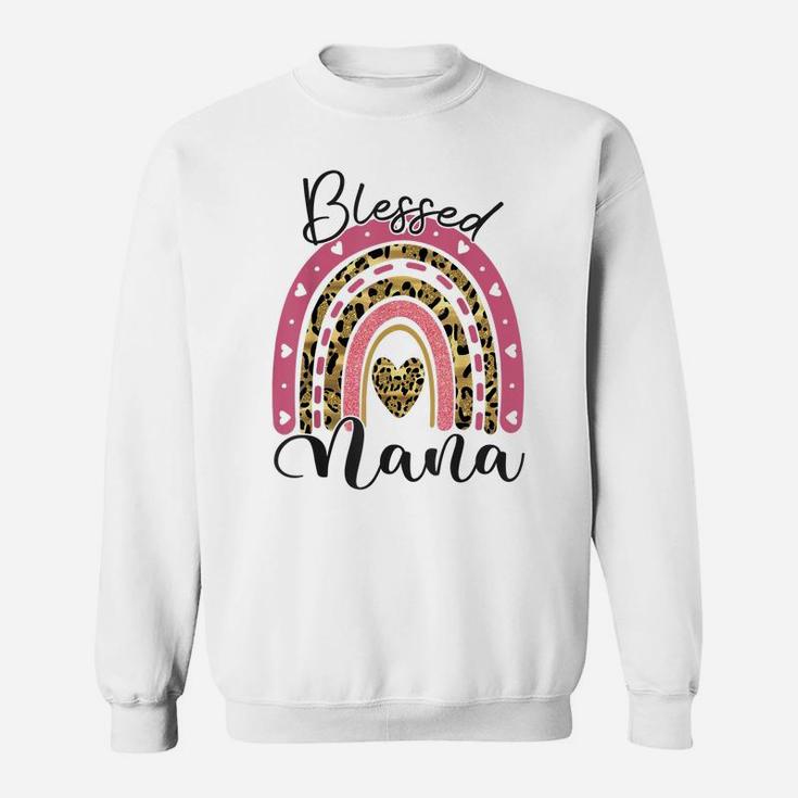 Blessed Nana Funny Leopard Boho Rainbow Nana Life Sweatshirt