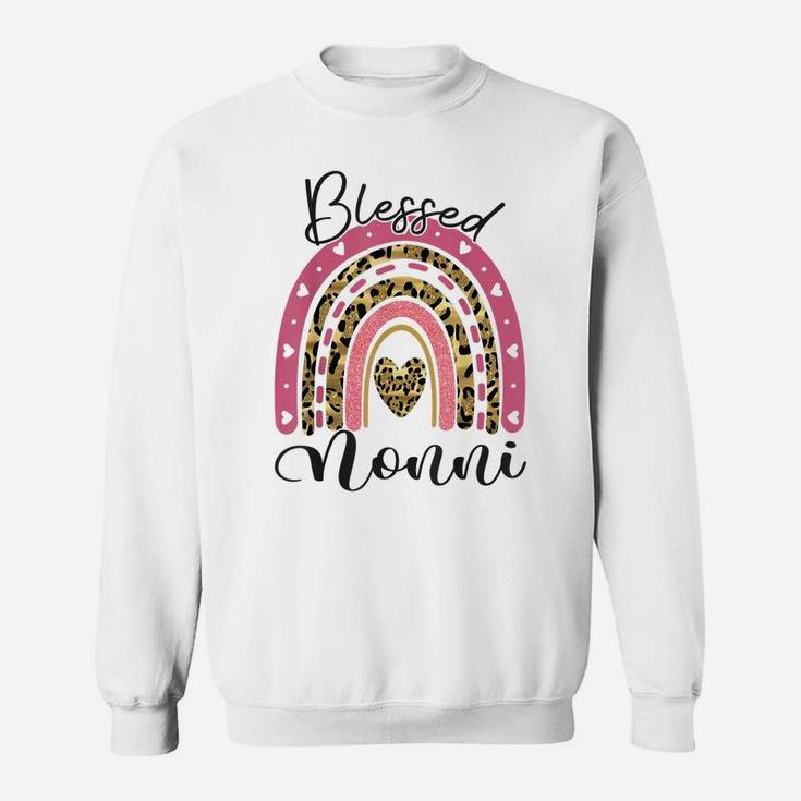 Blessed Nonni Funny Leopard Boho Rainbow Nonni Life Sweatshirt