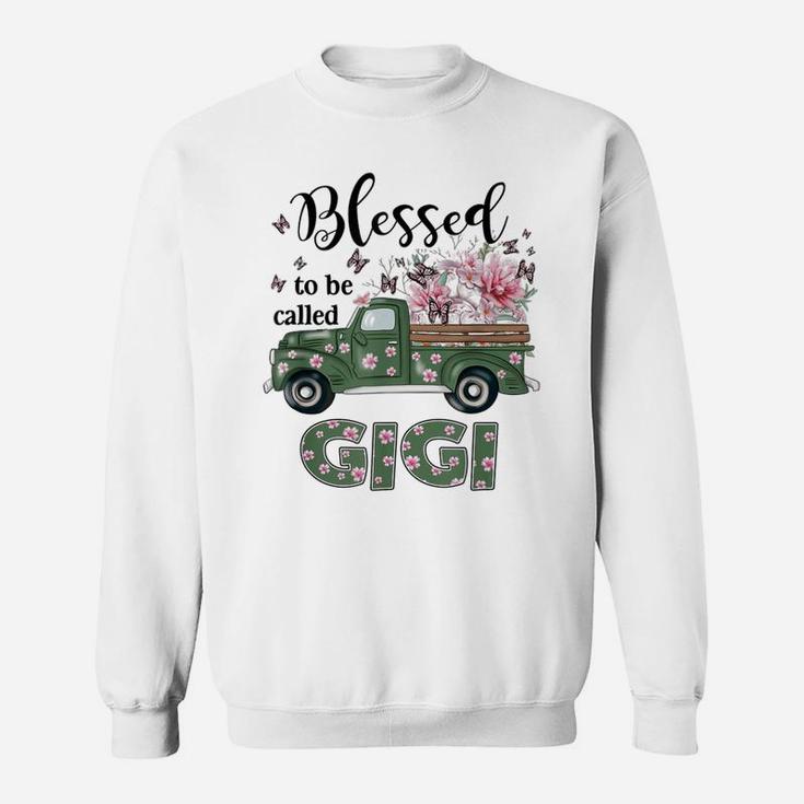 Blessed To Be Called Gigi Flower Truck Butterfly Sweatshirt