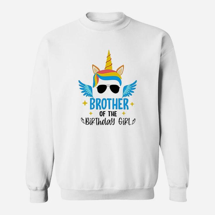 Brother Of The Birthday Girl Unicorn Graphic Sweatshirt