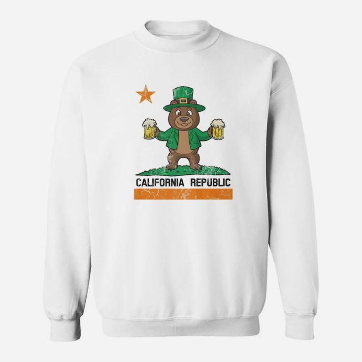 California St Patricks Day Irish Bear Leprechaun Sweatshirt