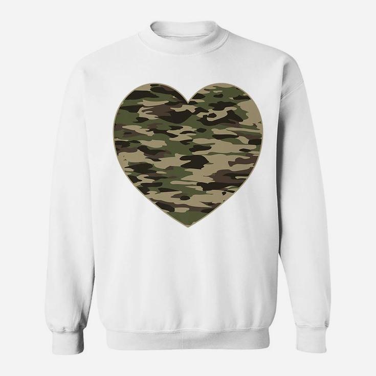 Camo Heart Valentines Day Gifts Camoflauge Military Tactical Sweatshirt