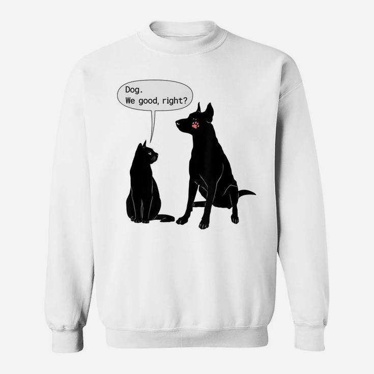 Cat Humor Cat Slap Dog Funny Black Cat And Dog Lovers Sweatshirt