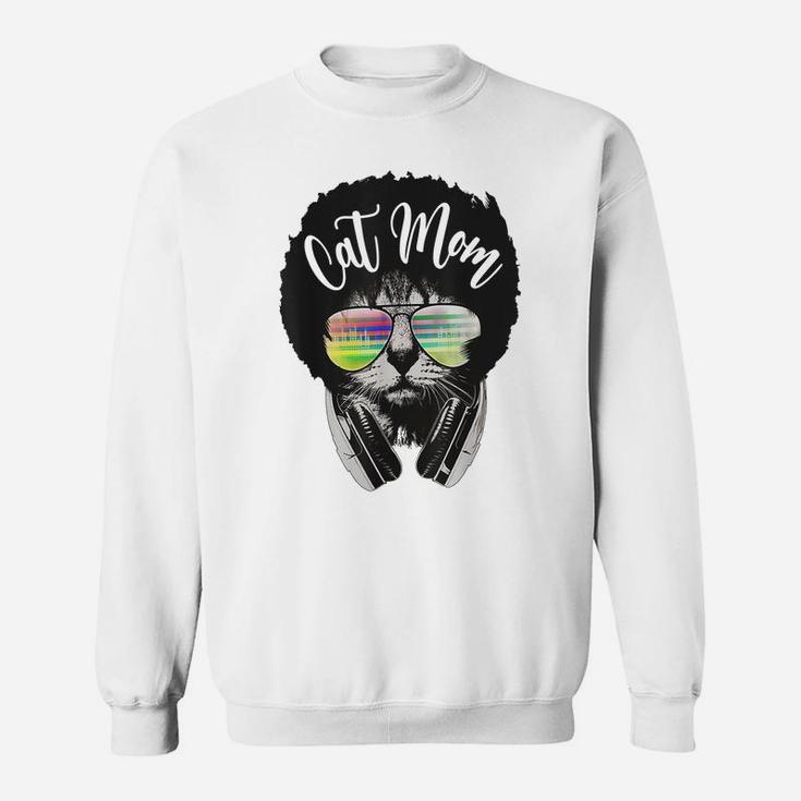 Cat Mom Dj Music Funny Cat Lovers Mother's Day Women Tees Sweatshirt